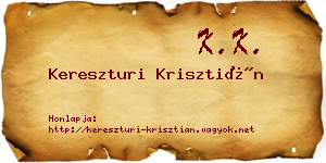 Kereszturi Krisztián névjegykártya